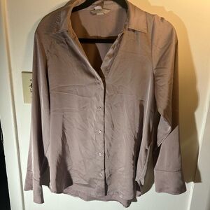 Purple/ brown silk blouse